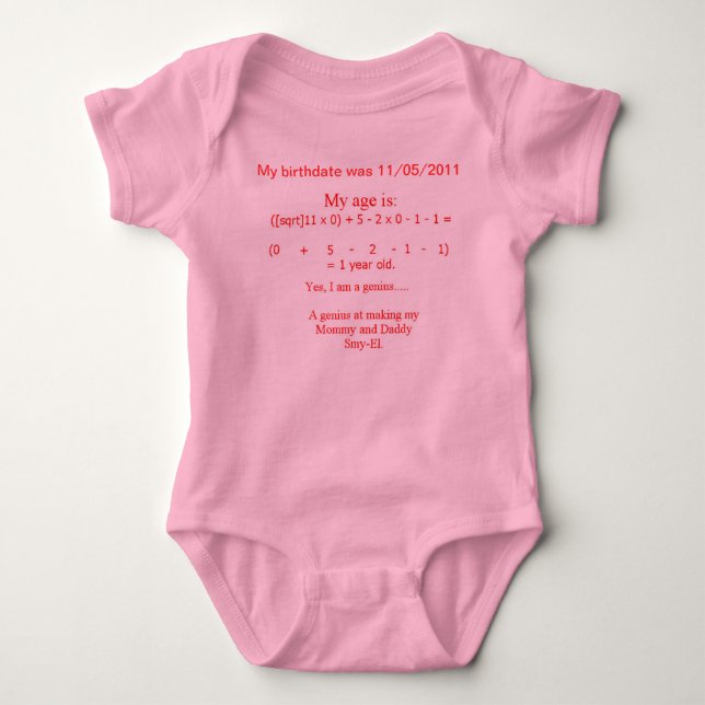 BABY GENIUS ONESY STRAMPLER (Vorderseite)