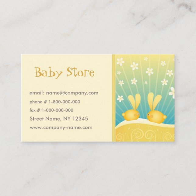 Baby-Geschäfts-Visitenkarte-Schablone Visitenkarte (Vorderseite)