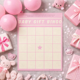 Baby Geschenk Bingo Baby Duschgel Spiel Pink Notep Notizblock