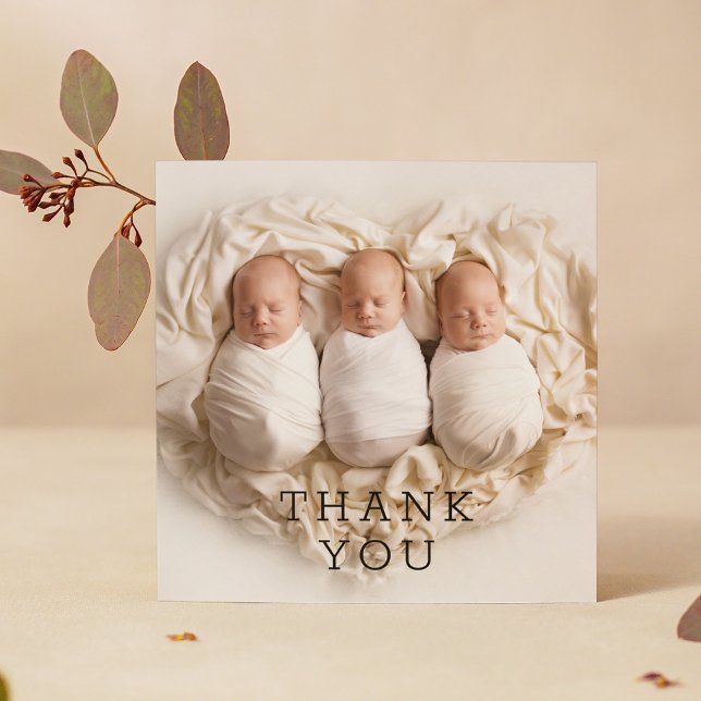 Baby Geschenk Vielen Dank Triplets Neugeborenen Ba Dankeskarte (Von Creator hochgeladen)