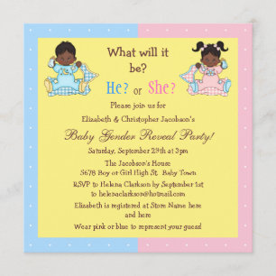 Baby-Geschlecht decken Afroamerikaner-Babys auf Einladung