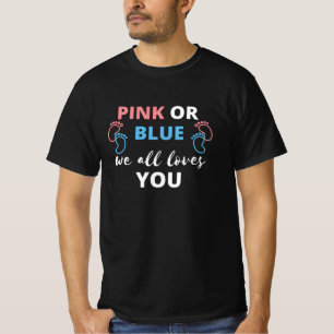 Baby Geschlecht zeigen Ideen rosa oder blau wir al T-Shirt