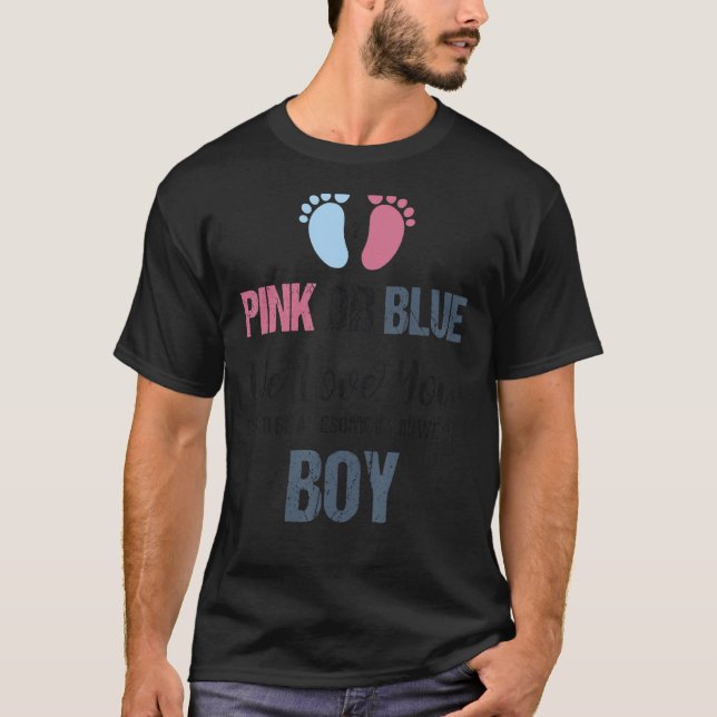 Baby Geschlecht zeigen rosa oder blau Wir Liebe Si T-Shirt (Vorderseite)