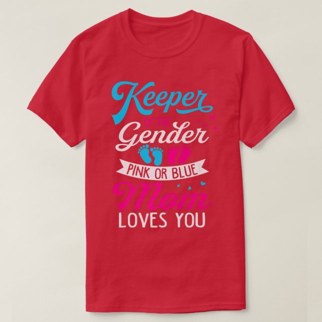 Baby Geschlecht zeigt Dusche Rosa oder Blaue Mama  T-Shirt (Design vorne)