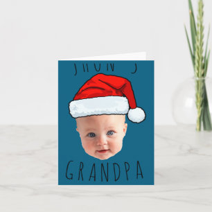 Baby-Gesicht Weihnachtsmann Hut Weihnachtsfoto Karte