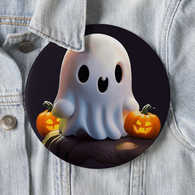 Baby Ghost Creepy Niedlich Halloween Charakter Button (Beispiel)
