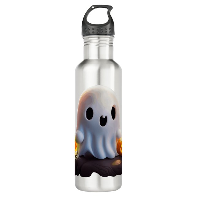 Baby Ghost Creepy Niedlich Halloween Charakter Edelstahlflasche (Vorderseite)