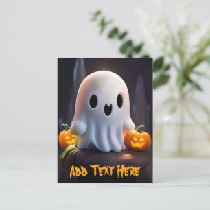 Baby Ghost Creepy Niedlich Halloween Charakter Feiertagspostkarte