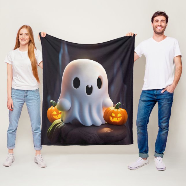 Baby Ghost Creepy Niedlich Halloween Charakter Fleecedecke (Beispiel)