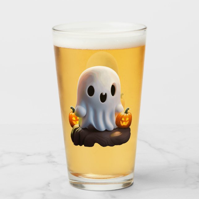 Baby Ghost Creepy Niedlich Halloween Charakter Glas (Vorne (Gefüllt))