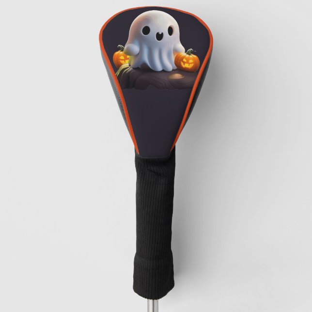 Baby Ghost Creepy Niedlich Halloween Charakter Golf Headcover (Vorderseite)