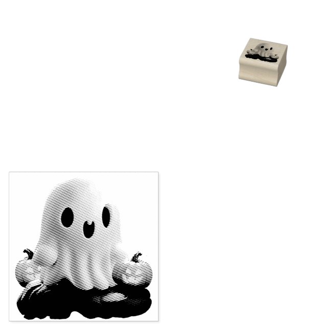 Baby Ghost Creepy Niedlich Halloween Charakter Gummistempel (Stempel)