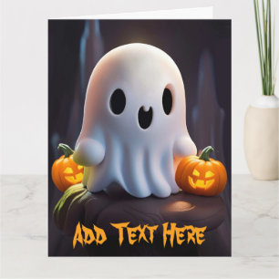 Baby Ghost Creepy Niedlich Halloween Charakter Karte