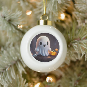 Baby Ghost Creepy Niedlich Halloween Charakter Keramik Kugel-Ornament