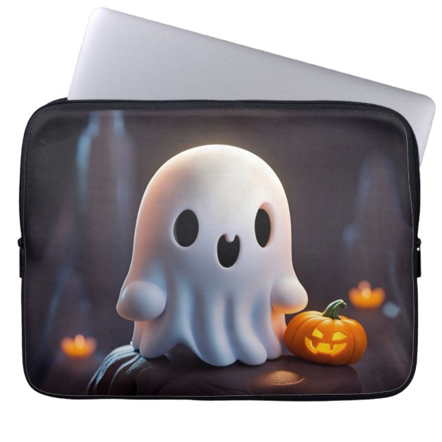 Baby Ghost Creepy Niedlich Halloween Charakter Laptopschutzhülle (Vorderseite)