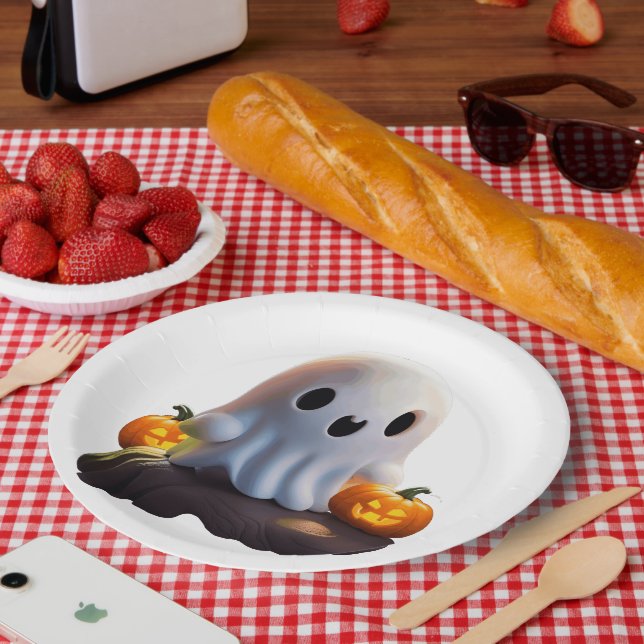 Baby Ghost Creepy Niedlich Halloween Charakter Pappteller (Picknick)