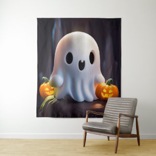 Baby Ghost Creepy Niedlich Halloween Charakter Wandteppich