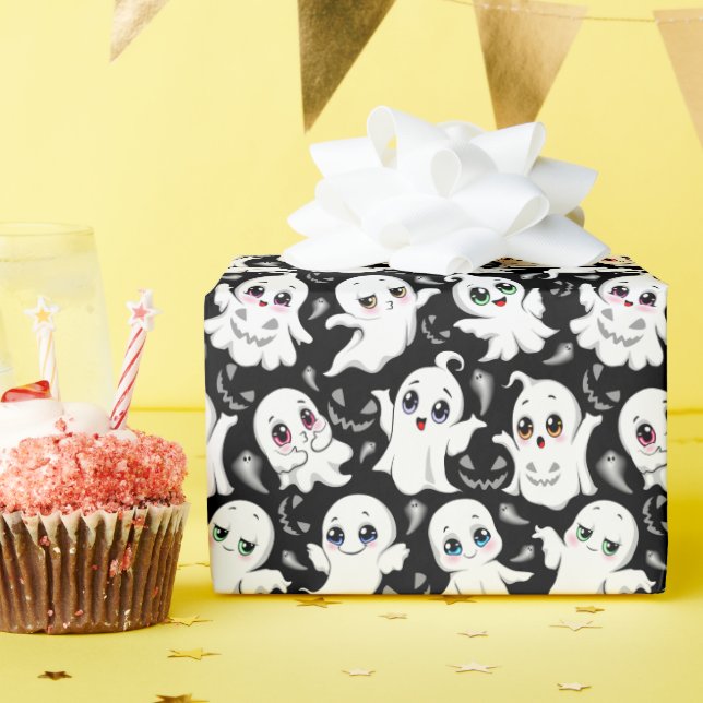 Baby Ghosts Spookoky Niedliche Halloween-Stimmung Geschenkpapier (Geburtstagsparty)