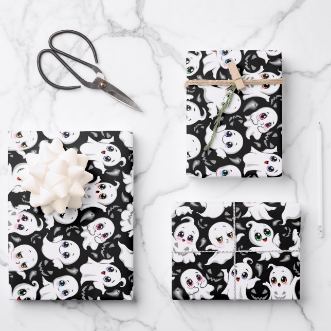 Baby Ghosts Spookoky Niedliche Halloween-Stimmung Geschenkpapier Set (Vorderseite)