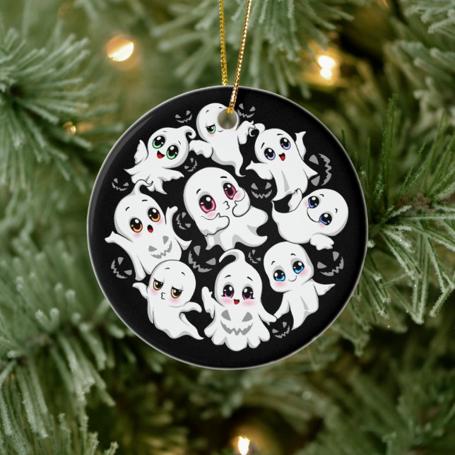 Baby Ghosts Spookoky Niedliche Halloween-Stimmung Keramik Ornament (Baum)