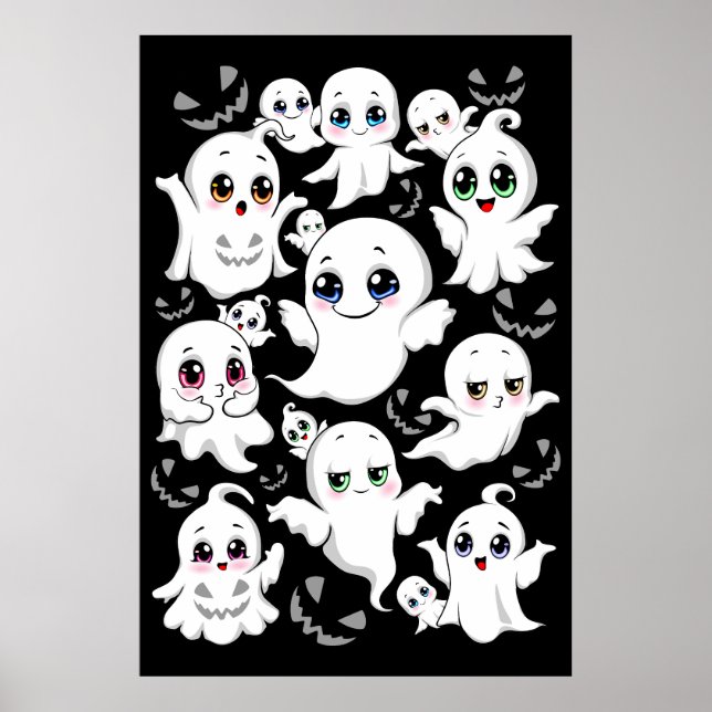 Baby Ghosts Spookoky Niedliche Halloween-Stimmung Poster (Vorne)