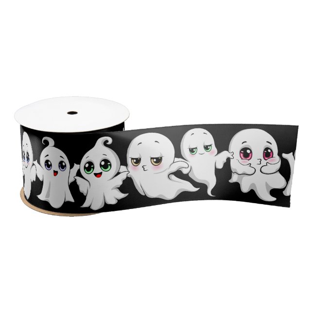 Baby Ghosts Spookoky Niedliche Halloween-Stimmung Satinband (Spule)