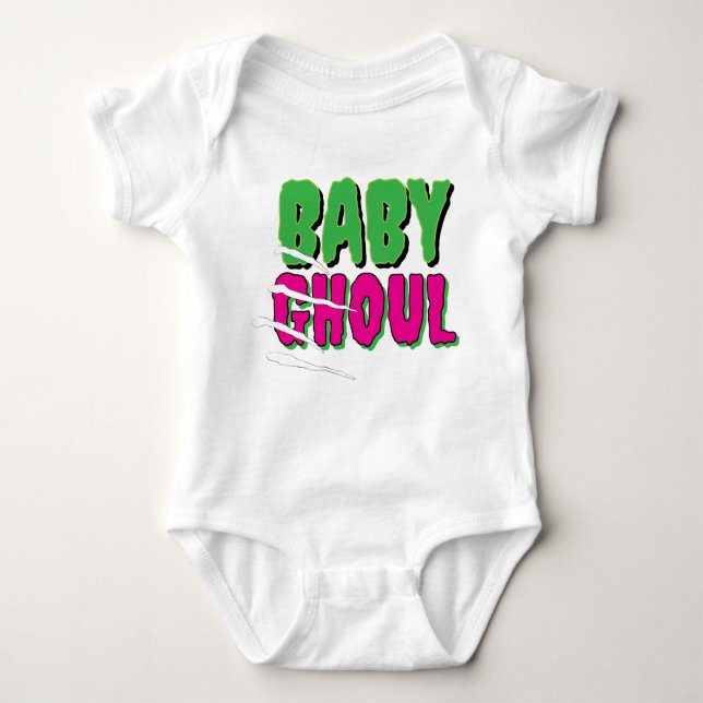 Baby Ghoul Funky Funny Ghoulishly Niedlich Baby Strampler (Vorderseite)