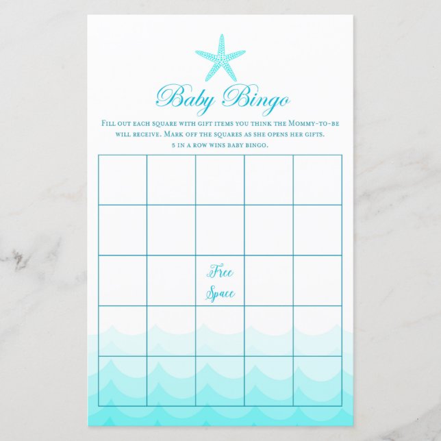 Baby Gift Bingo - Baby Showspiel (Vorderseite)