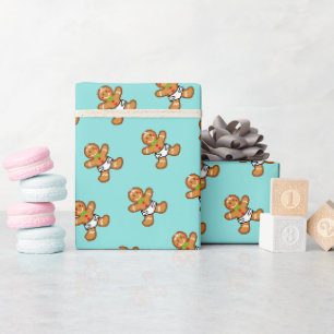 Baby Gingerbread süße XmaS auf Türkis Geschenkpapier