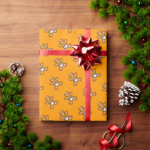 Baby Gingerbread Sweet XmaS auf Orange Geschenkpapier