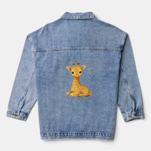 Baby Giraffe Aquarell Print - Kinderzimmer Wall Ar Jeansjacke