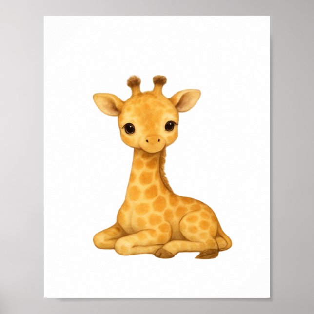Baby Giraffe Aquarell Print - Kinderzimmer Wall Ar Poster (Vorne)