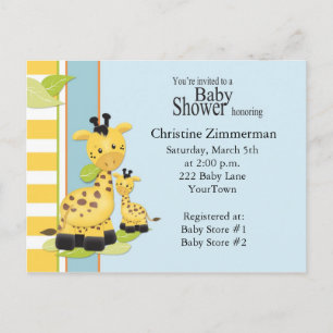 Baby Giraffe Baby Dusche Einladung Postkarte