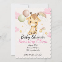 BABY GIRAFFE BABY SHOWER EINLADUNG