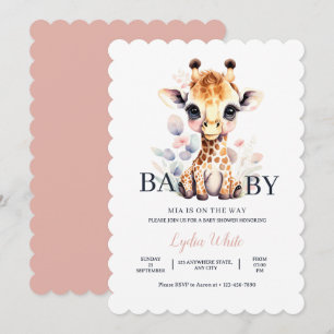 Baby Giraffe Babydusche Girl Pink Babydusche Einladung