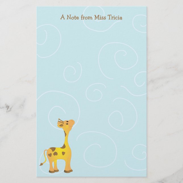 Baby Giraffe Briefpapier (Vorderseite)