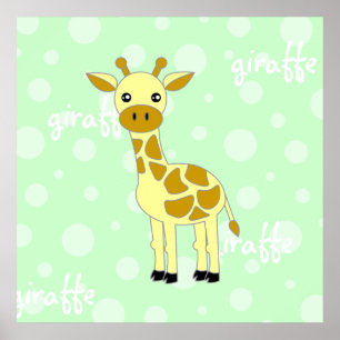 Baby Giraffe Cute Poster / Print