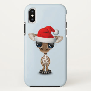 Baby-Giraffe, die eine Weihnachtsmannmütze trägt Case-Mate iPhone Hülle