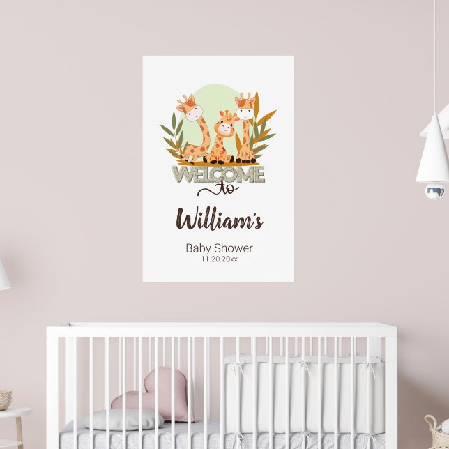 Baby-Giraffe für Wasserfarben, Willkommen in der K Poster (Kinderzimmer 2)