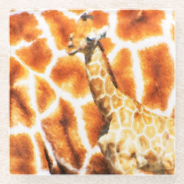 Baby Giraffe Glasuntersetzer (Vorderseite)