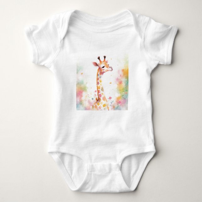 Baby Giraffe Head, Zootiere, Safari-Tiere Baby Strampler (Vorderseite)
