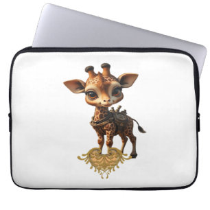 Baby-Giraffe im Steampunk-Cartoon-Stil Classic T- Laptopschutzhülle