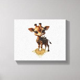 Baby-Giraffe im Steampunk-Cartoon-Stil Classic T- Leinwanddruck