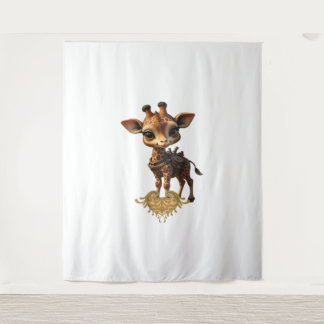Baby-Giraffe im Steampunk-Cartoon-Stil Classic T- Wandteppich