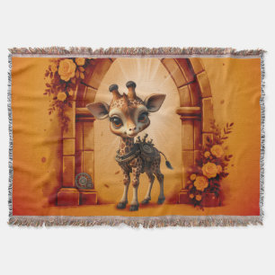 Baby-Giraffe in Steampunk-Cartoon Decke