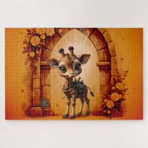 Baby-Giraffe in Steampunk-Cartoon Puzzle