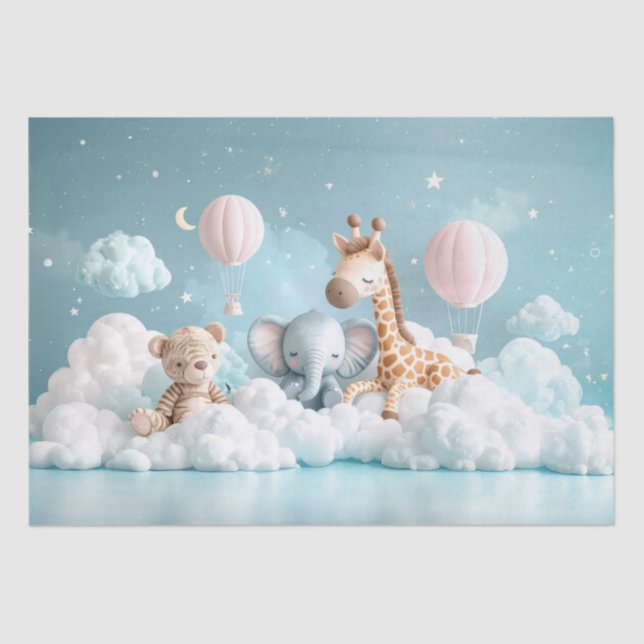 Baby Giraffe mit all seinen Freunden Seidenpapier (Vorderseite)