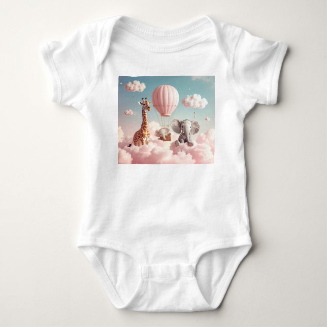 Baby Giraffe mit all seinen Freunden Strampler (Vorderseite)