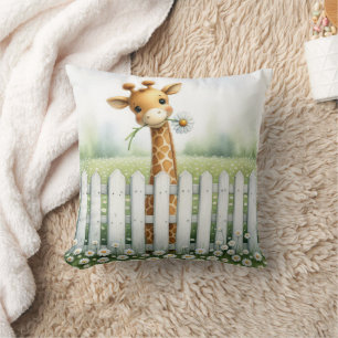 Baby Giraffe mit Daisy Kissen