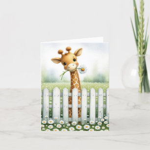 Baby Giraffe mit Daisy Notecard Karte